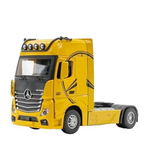 1 36 Für Mercedes-Benz ACIROS LKW Hochsimulation Druckguss-Metalllegierung Modellauto Sound Pull Back Collection Spielzeug Druckgussmodelle Motorfahrzeuge(Yellow) von DUEVEL