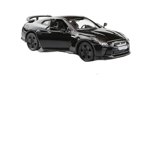 1 36 Für Nissan GTR Legierung Auto Modell Spielzeug Metall Diecast Simulation Junge Sport Auto Matte Metallic Schwarz Druckgussmodelle Motorfahrzeuge(Bright Black) von DUEVEL
