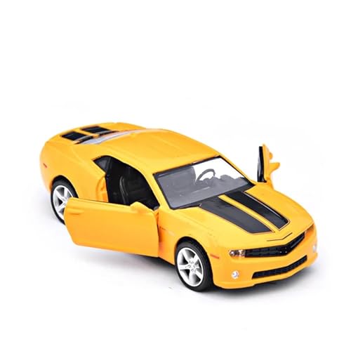 1 36 Sportlimousine-Modell Für Chevrolet Camaro 5 Zoll Spielzeugauto, Legierungsmodell, Miniaturauto Mit Rückzug Druckgussmodelle Motorfahrzeuge(Yellow) von DUEVEL