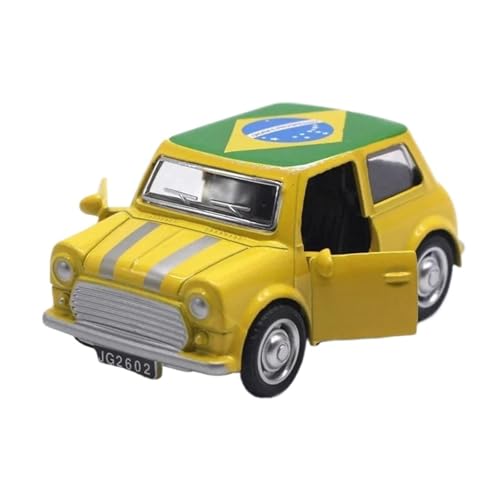 1 43 Für Legierung BMW Mini Modell Türöffnung Power Car Modell Kuchen Dekoration Spielzeug Druckgussmodelle Motorfahrzeuge(Yellow) von DUEVEL