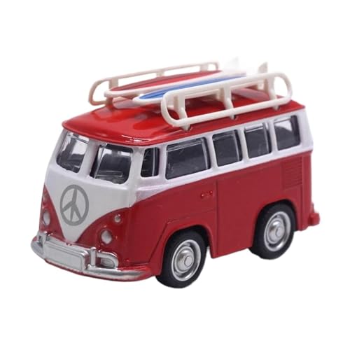 1 43 Für Volkswagen-Cartoon-Reisebusmodelle Aus Legierung Kuchendekorationsspielzeug Druckgussmodelle Motorfahrzeuge(Rot) von DUEVEL