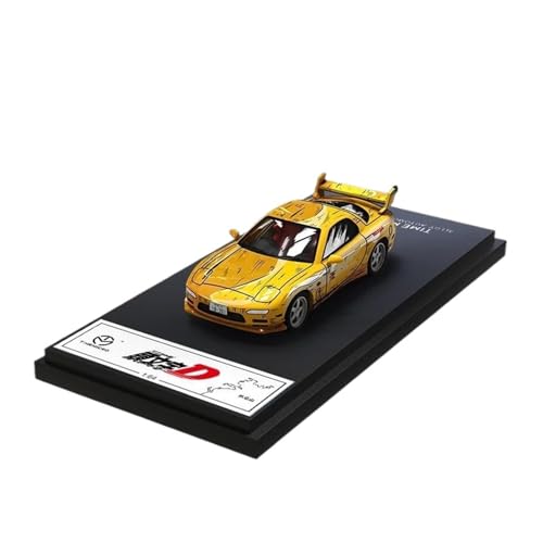 1 64 Für AE86 RX-7 Cartoon Edition Metall Modellauto Erwachsene Sammlung Spielzeug Tischdekoration Druckgussmodelle Motorfahrzeuge(Yellow) von DUEVEL
