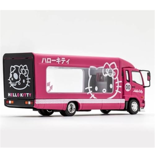 1 64 Für Mitsubishi Lift Van Auto Transporter Rosa Cartoon Legierung Auto Modell Ornament Für Sammlung Druckgussmodelle Motorfahrzeuge von DUEVEL