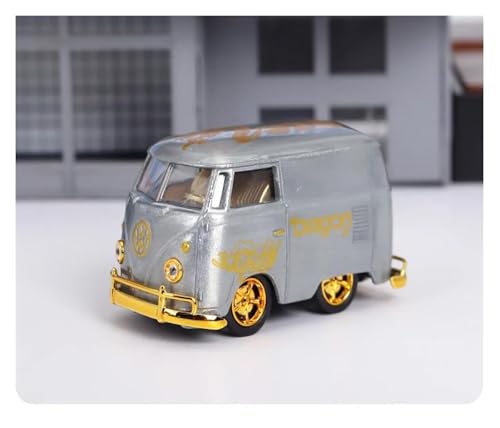 1 64 Für Scale Diecast HY VW T1 Volkswagen Model Bus Mini Version Limited Alloy Car Model Druckgussmodelle Motorfahrzeuge(Gray) von DUEVEL