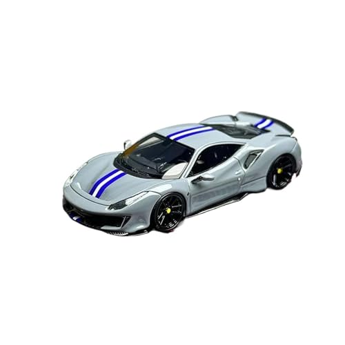 1 64 Für Scale Resin Novitec 488 Pista Toys Cars Supercar Classics Nostalgie-Ornamente Für Erwachsene, Statische Anzeige Druckgussmodelle Motorfahrzeuge(Gray) von DUEVEL