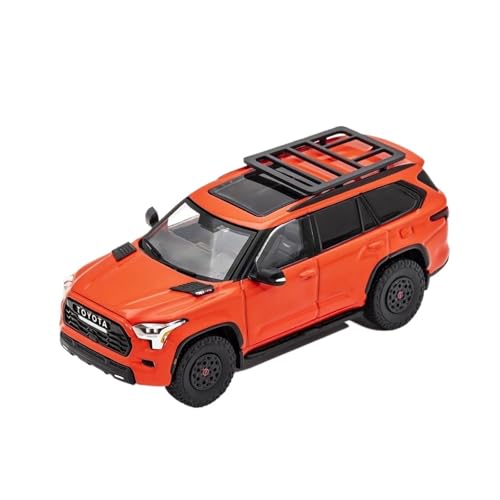 1 64 für Toyota Sequoia XK80 TRD Pro Spielzeug Autos Diecast Legierung Modell Classics Nostalgie Erwachsene Souvenir Display Druckgussmodelle Motorfahrzeuge(Orange) von DUEVEL