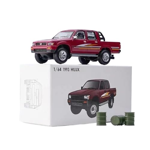 1 64 für Toyotas Hilux Legierung Pickup Auto Diecast Metall Geländewagen Modell Simulation Miniatur Spielzeug Druckgussmodelle Motorfahrzeuge(Rot) von DUEVEL