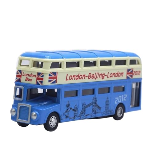1: 90 Für London Doppeldecker-Bus Legierung Modell Offene Tür Sound Und Licht Bus Modell Heißer Spielzeug Druckgussmodelle Motorfahrzeuge(Blau) von DUEVEL