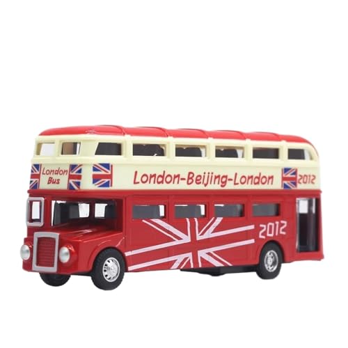 1: 90 Für London Doppeldecker-Bus Legierung Modell Offene Tür Sound Und Licht Bus Modell Heißer Spielzeug Druckgussmodelle Motorfahrzeuge(Rot) von DUEVEL