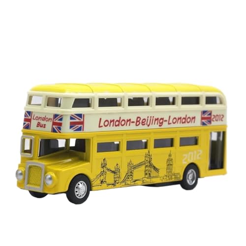 1: 90 Für London Doppeldecker-Bus Legierung Modell Offene Tür Sound Und Licht Bus Modell Heißer Spielzeug Druckgussmodelle Motorfahrzeuge(Yellow) von DUEVEL