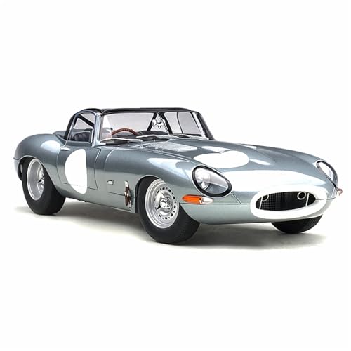 1:18 Für Jaguar E-Type Cabrio Limousine Legierung Fahrzeug Modell Spielzeug Sammlung Geschenke Erwachsene Hobby Druckgussmodelle Motorfahrzeuge(Silber) von DUEVEL