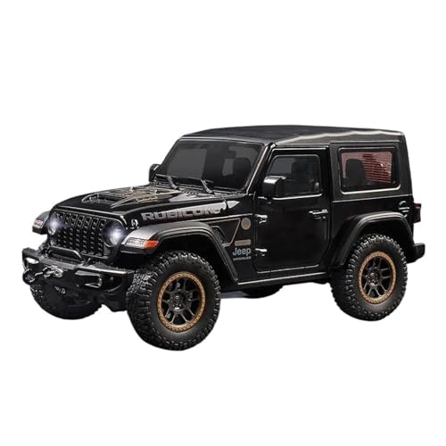 1:18 Für Jeeps Wrangler Rubicon Legierung Metall Diecast Modell Auto Sound Licht Dekoration Spielzeug Sammlung Druckgussmodelle Motorfahrzeuge(Schwarz) von DUEVEL