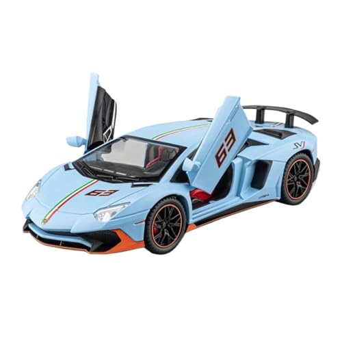 1:22 Für LP780-4 Legierung Sportwagen Diecast Metall Simulation Sound Und Licht Ziehen Auto Spielzeug B Druckgussmodelle Motorfahrzeuge(Blau) von DUEVEL