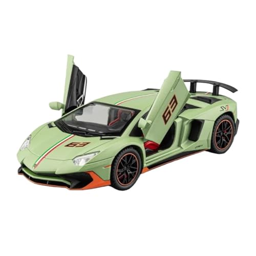 1:22 Für LP780-4 Legierung Sportwagen Diecast Metall Simulation Sound Und Licht Ziehen Auto Spielzeug B Druckgussmodelle Motorfahrzeuge(Grün) von DUEVEL