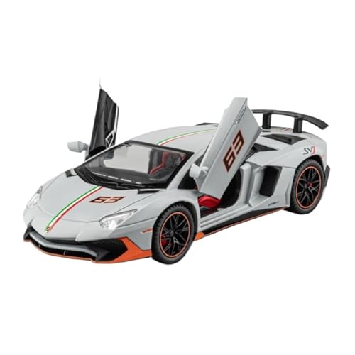 1:22 Für LP780-4 Legierung Sportwagen Diecast Metall Simulation Sound Und Licht Ziehen Auto Spielzeug B Druckgussmodelle Motorfahrzeuge(White) von DUEVEL