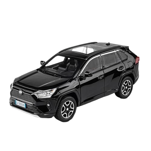 1:22 Für RAV4 SUV Metallguss Heckklappe Sound Und Licht Auto Spielzeug Fertige Automodell Szene Partydekorationen Druckgussmodelle Motorfahrzeuge(Schwarz) von DUEVEL