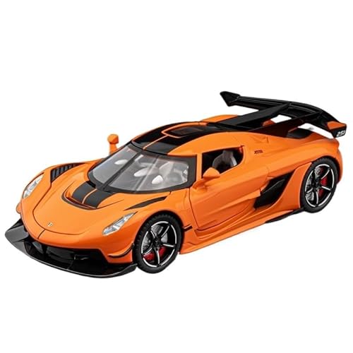 1:22 Für Skala Die Guss Metalllegierung Modell Koenigsegg Jesko Jeskers Sportwagen Spielzeugkollektion Display Dekorationen Druckgussmodelle Motorfahrzeuge(Orange) von DUEVEL
