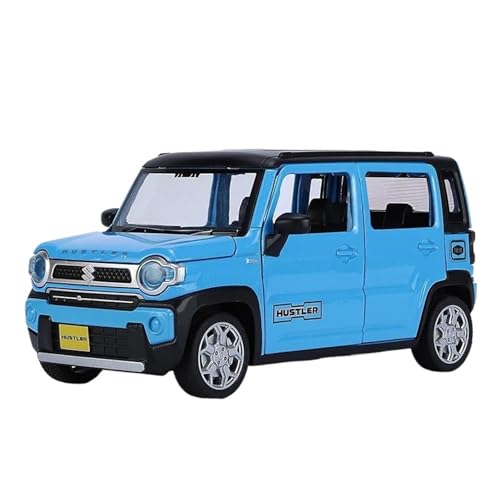 1:22 Für Suzuki Hustler SUV Legierungsautomodell Druckguss-Metall-Geländewagen Sound Und Licht Automodell Sammlerstücke Druckgussmodelle Motorfahrzeuge(Blau) von DUEVEL