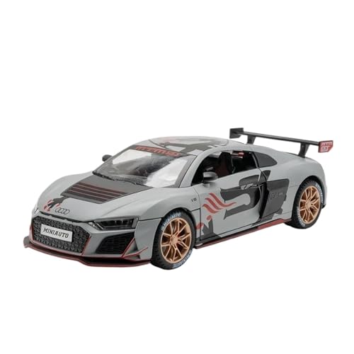 1:24 Für Audi R8 Iron Legierung Sport Autos Spielzeug Druck Druck Fahrzeuge Metall Modell Auto Dekoration Geschenk Spielzeug Druckgussmodelle Motorfahrzeuge(Gray) von DUEVEL