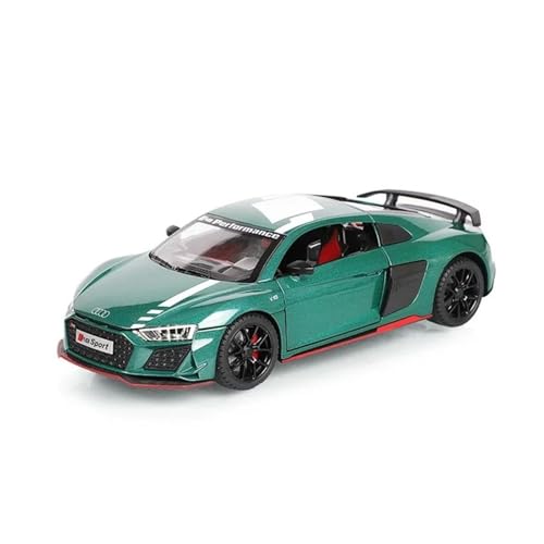 1:24 Für Audi R8 V10 Sport Alloy Diecast Toy Car Model Wheel Steering Sound and Light Toy Collectibles Druckgussmodelle Motorfahrzeuge(Grün) von DUEVEL