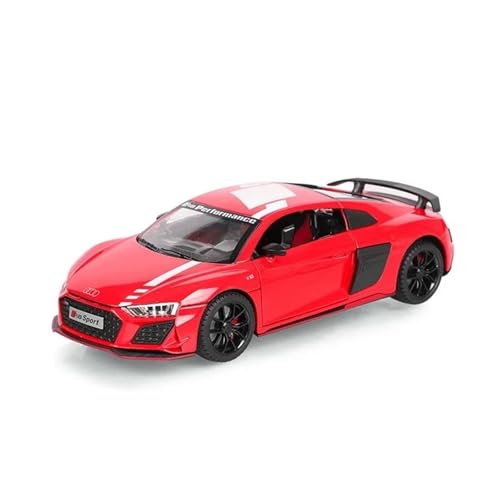 1:24 Für Audi R8 V10 Sport Alloy Diecast Toy Car Model Wheel Steering Sound and Light Toy Collectibles Druckgussmodelle Motorfahrzeuge(Rot) von DUEVEL