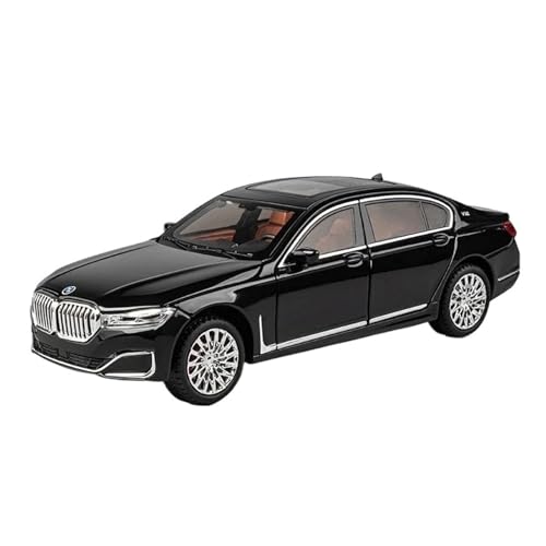 1:24 Für BMW 760LI Hohe Simulation Diecast Metall Legierung Modell Sound Licht Zurückziehen Sammlung Spielzeug Geschenke Druckgussmodelle Motorfahrzeuge(Schwarz) von DUEVEL