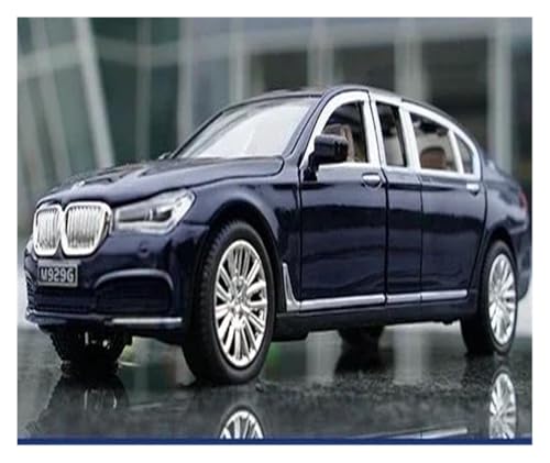 1:24 Für BMW 7er 760LI Legierungs-Autoform Druckguss-Metall-Spielzeugautoserie Mit Sound Und Licht Zurückziehbar Sammlerstück Druckgussmodelle Motorfahrzeuge(Blau) von DUEVEL