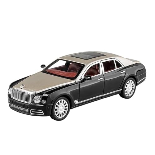 1:24 Für Bentley Mulsanne Legierung Modellauto Sammlung Fahrzeug Simulation Sound & Licht Metall Auto Spielzeug Geschenk Druckgussmodelle Motorfahrzeuge(Gold) von DUEVEL