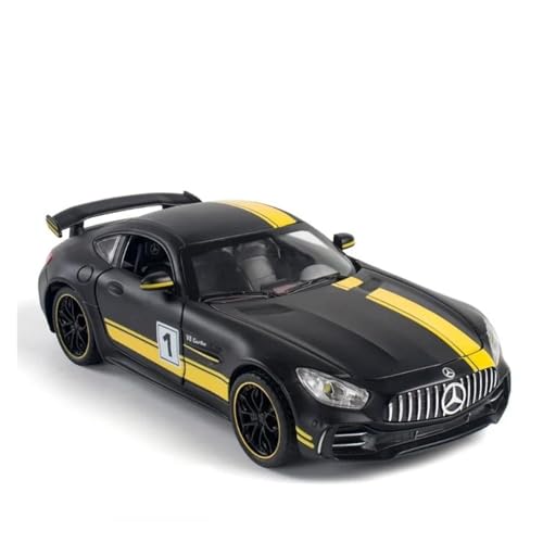 1:24 Für Benz AMG GTR Metall Modell Diecast Sport Auto Simulation Mit Licht Sound Zurückziehen Spielzeug Sammlung Geschenke Druckgussmodelle Motorfahrzeuge(Schwarz) von DUEVEL