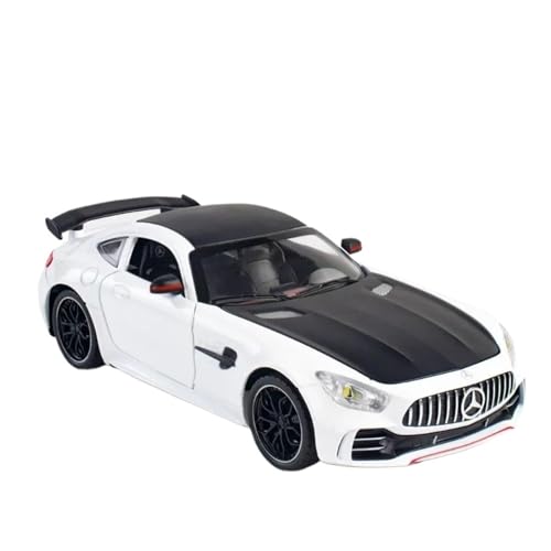 1:24 Für Benz AMG GTR Metall Modell Diecast Sport Auto Simulation Mit Licht Sound Zurückziehen Spielzeug Sammlung Geschenke Druckgussmodelle Motorfahrzeuge(White) von DUEVEL