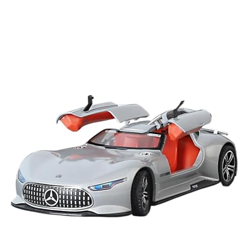 1:24 Für Benz AMG Vision GT Sportwagen Legierung Metalldruckguss Automodell Sound Licht Sammeln Hobby Dekoration Geschenk Druckgussmodelle Motorfahrzeuge(White) von DUEVEL