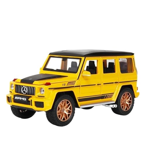 1:24 Für Benz G63 Simulation Auto Modell Zurückziehen Sound Und Licht Druckguss Metall Modell Auto Sammlung Spielzeug Geschenk Druckgussmodelle Motorfahrzeuge(Yellow) von DUEVEL