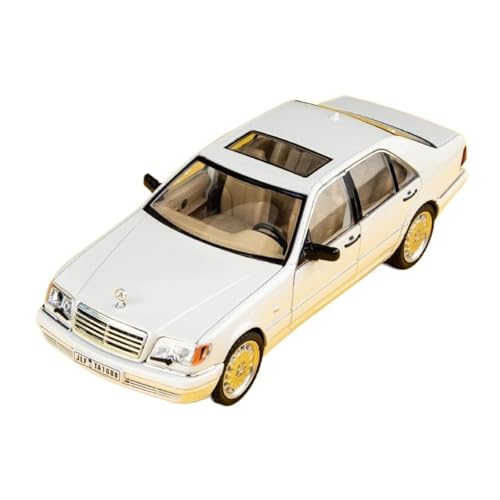 1:24 Für Benz W140 320SEL Simulation Diecast Auto Metall Sound Licht Legierung Modell Auto Spielzeug Sammlung Geschenke Druckgussmodelle Motorfahrzeuge(White) von DUEVEL