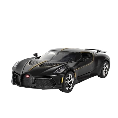 1:24 Für Bugatti Voice of The Night Automodell Druckguss-Spielzeugfahrzeuge Metallsimulation Sound- Und Lichtkollektion Druckgussmodelle Motorfahrzeuge(Schwarz) von DUEVEL