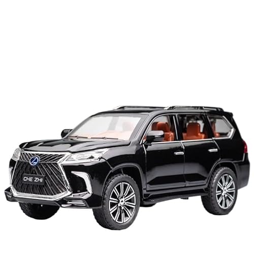 1:24 Für Druckguss-Lexus LX570-Legierungsautomodell, Geländespielzeugauto, Ornamente Simulationsautomodelle Druckgussmodelle Motorfahrzeuge(Schwarz) von DUEVEL