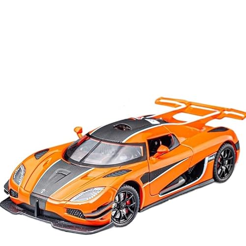 1:24 Für Koenigsegg One1-Legierungsautomodell Aus Druckgussmetall Sportwagen-Modellsammlung Ornament-Spielzeugauto Druckgussmodelle Motorfahrzeuge(Orange) von DUEVEL