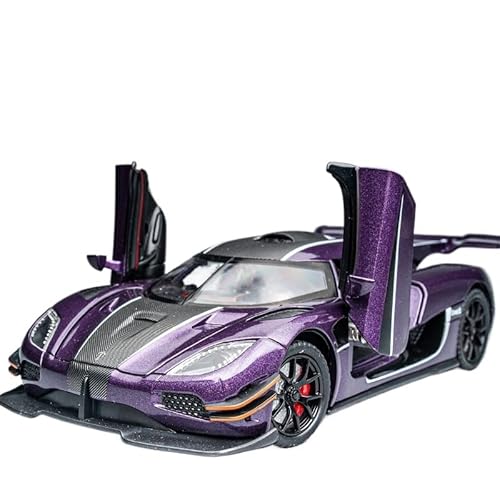 1:24 Für Koenigsegg One1-Legierungsautomodell Aus Druckgussmetall Sportwagen-Modellsammlung Ornament-Spielzeugauto Druckgussmodelle Motorfahrzeuge(Purple) von DUEVEL