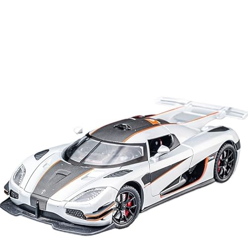 1:24 Für Koenigsegg One1-Legierungsautomodell Aus Druckgussmetall Sportwagen-Modellsammlung Ornament-Spielzeugauto Druckgussmodelle Motorfahrzeuge(White) von DUEVEL
