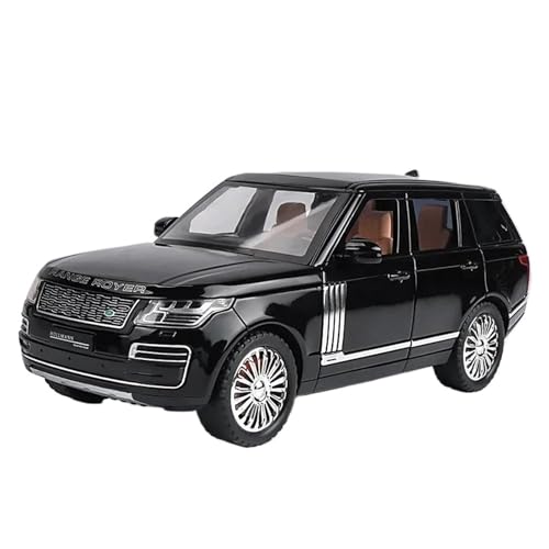 1:24 Für Land Rover Range Rover 2022 SUV Legierung Diecast Modell Spielzeug Autos Sound Licht Auto Fahrzeug Spielzeug Druckgussmodelle Motorfahrzeuge(Schwarz) von DUEVEL