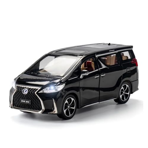 1:24 Für Lexus LM300H MPV Legierung Druckguss Modell Spielzeug Auto Pull Back Sammlung Spielzeug Fahrzeug Geschenke Druckgussmodelle Motorfahrzeuge(Schwarz) von DUEVEL