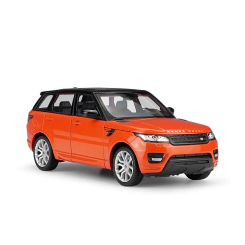 1:24 Für Maßstab Auto Spielzeug Land Rover Range Rover Sport SUV Metalllegierung Spielzeug Erwachsene Souvenir Display Druckgussmodelle Motorfahrzeuge(Orange) von DUEVEL