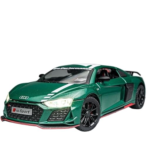 1:24 Für Maßstabsgetreue Druckgussmetall-Audi R8-Sportwagen-Legierungsmodellauto-Spielzeugauto-Enthusiasten-Sammlungsausstellung Druckgussmodelle Motorfahrzeuge(Grün) von DUEVEL