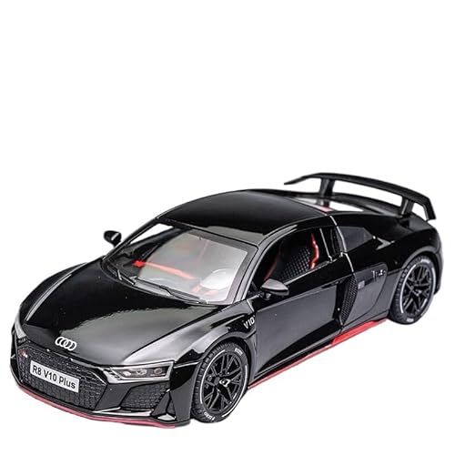 1:24 Für Maßstabsgetreue Druckgussmetall-Audi R8-Sportwagen-Legierungsmodellauto-Spielzeugauto-Enthusiasten-Sammlungsausstellung Druckgussmodelle Motorfahrzeuge(Schwarz) von DUEVEL