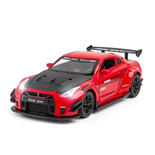 1:24 Für Nissan GTR R35 Sport Auto Diecast Spielzeug Fahrzeuge Metall Spielzeug Auto Modell Simulation Pull Back Sammlung Druckgussmodelle Motorfahrzeuge(Rot) von DUEVEL