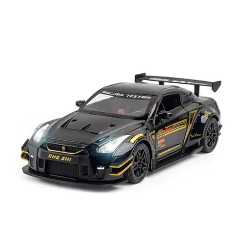 1:24 Für Nissan GTR R35 Sport Auto Diecast Spielzeug Fahrzeuge Metall Spielzeug Auto Modell Simulation Pull Back Sammlung Druckgussmodelle Motorfahrzeuge(Schwarz) von DUEVEL