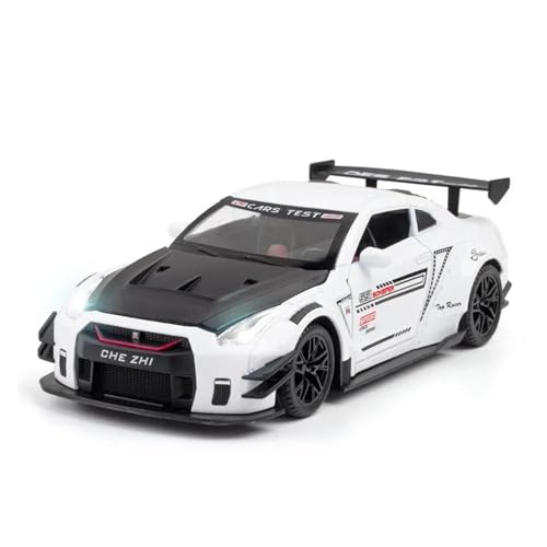 1:24 Für Nissan GTR R35 Sport Auto Diecast Spielzeug Fahrzeuge Metall Spielzeug Auto Modell Simulation Pull Back Sammlung Druckgussmodelle Motorfahrzeuge(White) von DUEVEL
