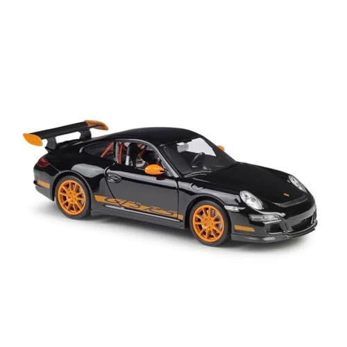 1:24 Für Porsche 911 GT3 RS 997 Diecast Miniatur Maßstab Modell Legierung Druckguss Auto Modell Spielzeug Sammlungen Dekoration Druckgussmodelle Motorfahrzeuge(Schwarz) von DUEVEL