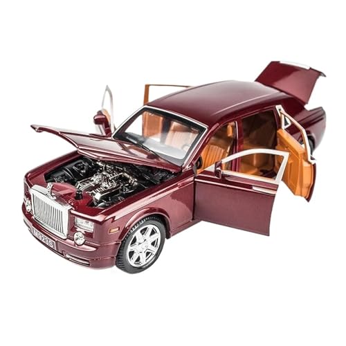 1:24 Für Rolls Royce Phantom Diecast Legierung Auto Modell Metall Spielzeug Auto Sound Licht Zurückziehen Auto Sammlungen Druckgussmodelle Motorfahrzeuge(Rot) von DUEVEL