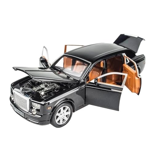 1:24 Für Rolls Royce Phantom Diecast Legierung Auto Modell Metall Spielzeug Auto Sound Licht Zurückziehen Auto Sammlungen Druckgussmodelle Motorfahrzeuge(Schwarz) von DUEVEL