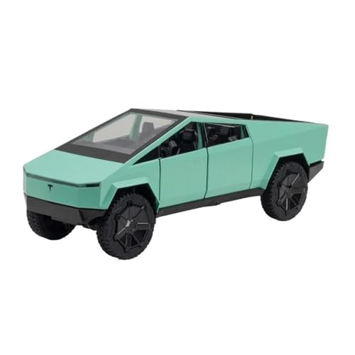 1:24 Für Tesla Cybertruck Legierung Diecast Fahrzeuge Metall Spielzeug Auto Modell Sound Und Licht Zurückziehen Sammlung Druckgussmodelle Motorfahrzeuge(Grün) von DUEVEL